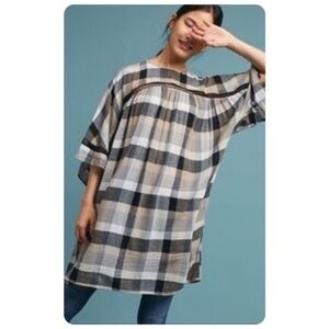 Anthropologie - Maeve - Buffalo Plaid Tunic Top